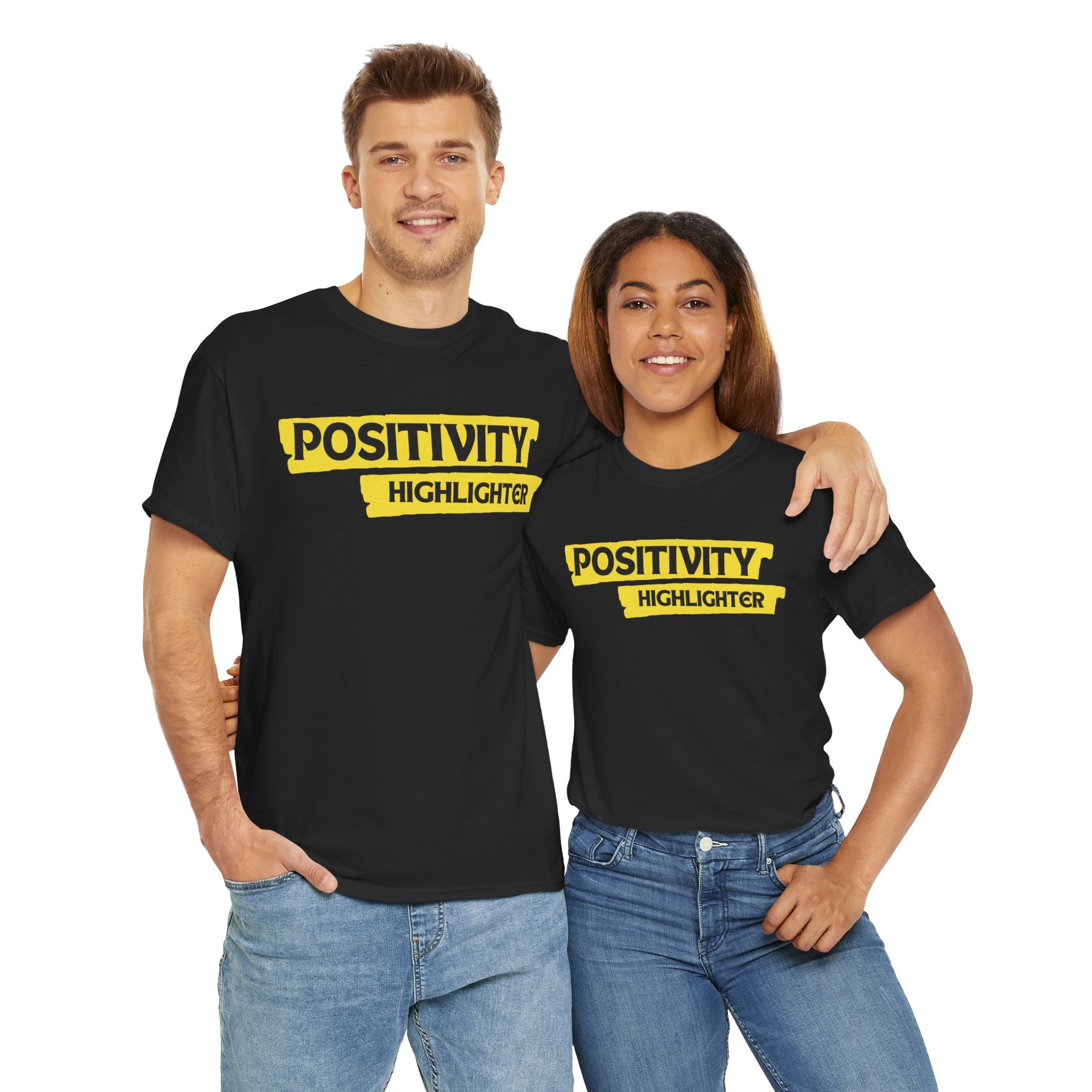 Inspirational Unisex Heavy Cotton Tee - Positivity Highlighter