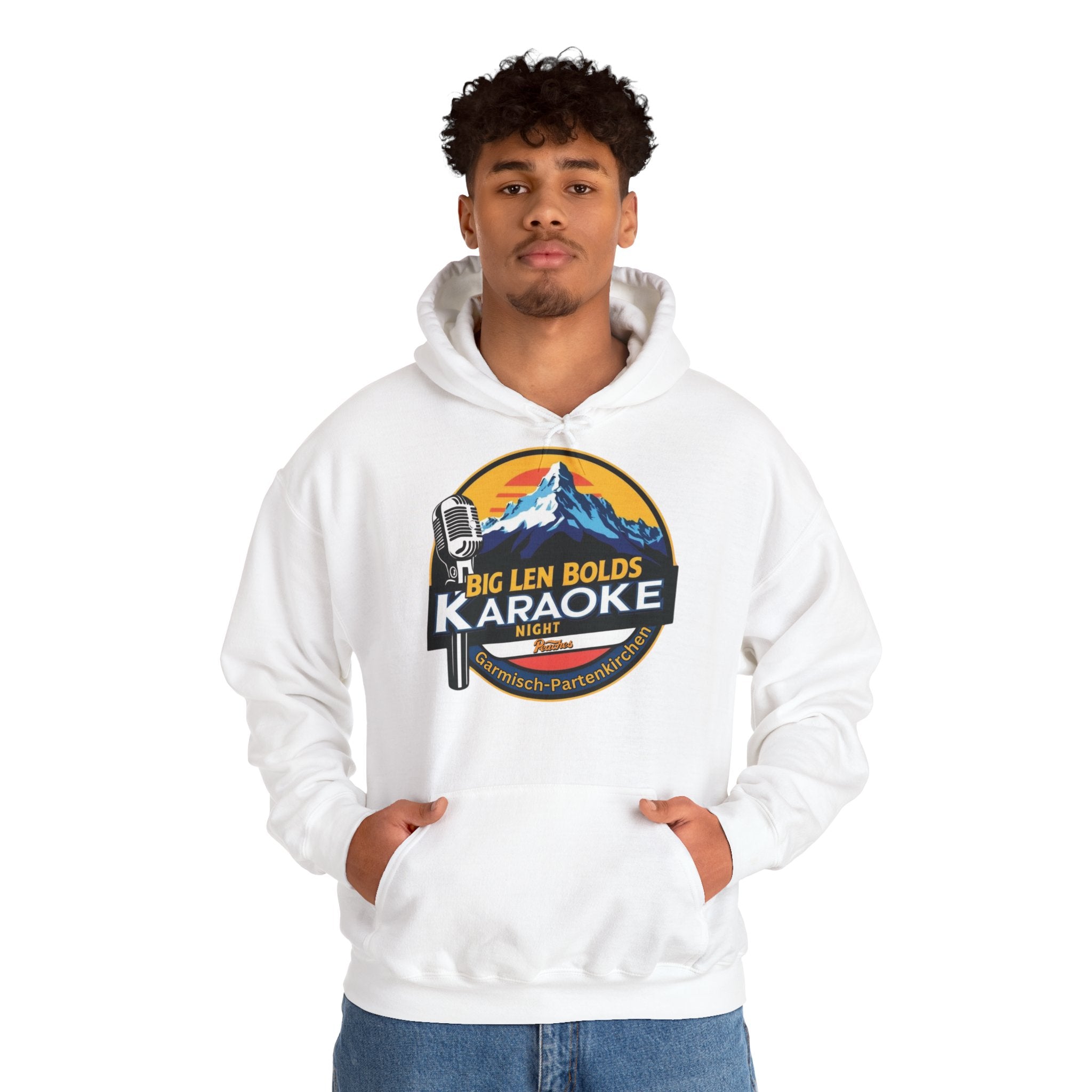 Big Len Bolds Karaoke Night Hoodie - Unisex Heavy Blend™ Sweatshirt for Music Lovers